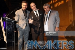 NEW YORK, NEW YORK - NOVEMBER 13: (L-R) Ram?n Rodr?guez, honoree Crazy Legs, and Luis Guzm?n appear onstage at the 11th Annual Cristian Rivera Foundation Celebrity Gala on November 13, 2019 in New York City. (Photo by Johnny Nunez/WireImage)
