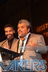 NEW YORK, NEW YORK - NOVEMBER 13: Ram?n Rodr?guez (L) and Luis Guzm?n speak onstage at the 11th Annual Cristian Rivera Foundation Celebrity Gala on November 13, 2019 in New York City. (Photo by Johnny Nunez/WireImage)