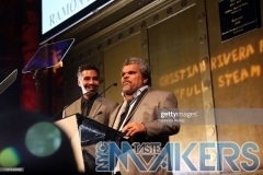 NEW YORK, NEW YORK - NOVEMBER 13: Ram?n Rodr?guez (L) and Luis Guzm?n speak onstage at the 11th Annual Cristian Rivera Foundation Celebrity Gala on November 13, 2019 in New York City. (Photo by Johnny Nunez/WireImage)