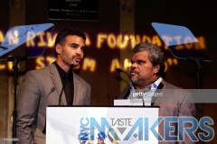 NEW YORK, NEW YORK - NOVEMBER 13: Ram?n Rodr?guez (L) and Luis Guzm?n speak onstage at the 11th Annual Cristian Rivera Foundation Celebrity Gala on November 13, 2019 in New York City. (Photo by Johnny Nunez/WireImage)